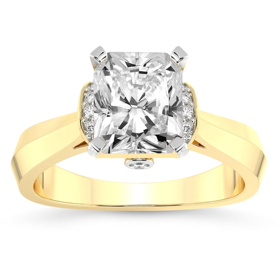 IGI Certified 4 Carat Radiant Shape Lab Grown Diamond Engagement Ring | 14K White Gold | Delanie Side Cuff Lab Diamond Ring | FG-VS1-VS2 Quality Friendly Diamonds