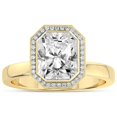thumbnail image 1 of 4 Carat IGI Certified Radiant Shape Lab Grown Diamond Engagement Ring | 14K Yellow Gold |Upturned Dome Bezel Halo Diamond Ring | FG-VS1-VS2 Quality Friendly Diamonds, 1 of 4