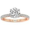 thumbnail image 1 of 4 Carat IGI Certified Round Shape Lab Grown Diamond Engagement Ring | 14K Rose Gold | Claire Full Eternity Diamond Ring | FG-VS1-VS2 Quality Friendly Diamonds, 1 of 5
