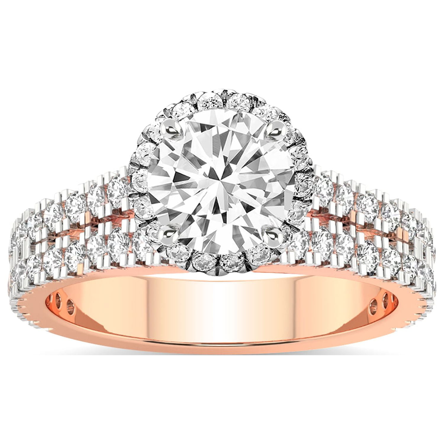 4 Carat IGI Certified Round Shape Lab Grown Diamond Engagement Ring