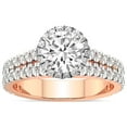 thumbnail image 1 of 4 Carat IGI Certified Round Shape Lab Grown Diamond Engagement Ring | 14K Rose Gold |Luna Split Shank Halo Diamond Ring | FG-VS1-VS2 Quality Friendly Diamonds, 1 of 4