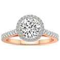 thumbnail image 1 of IGI Certified 4 Carat Round Shape Lab Grown Diamond Engagement Ring | 14K Rose Gold | Rising Sun Halo Lab Diamond Ring | FG-VS1-VS2 Quality Friendly Diamonds, 1 of 7