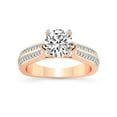 thumbnail image 1 of 4 Carat IGI Certified Round Shape Lab Grown Diamond Engagement Ring | 14K Rose Gold | Sandra Side Stone Diamond Ring | FG-VS1-VS2 Quality Friendly Diamonds, 1 of 5