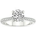 thumbnail image 1 of 4 Carat IGI Certified Round Shape Lab Grown Diamond Engagement Ring | 14K White Gold |Amy Tapered Eternity Diamond Ring | FG-VS1-VS2 Quality Friendly Diamonds, 1 of 5