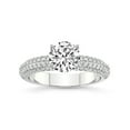 thumbnail image 1 of 4 Carat IGI Certified Round Shape Lab Grown Diamond Engagement Ring | 14K White Gold |Casimer Side Stone Diamond Ring | FG-VS1-VS2 Quality Friendly Diamonds, 1 of 5
