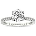 thumbnail image 1 of 4 Carat IGI Certified Round Shape Lab Grown Diamond Engagement Ring | 14K White Gold | Claire Full Eternity Diamond Ring | FG-VS1-VS2 Quality Friendly Diamonds, 1 of 5