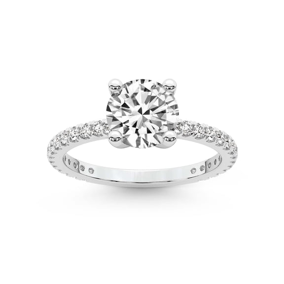 4 Carat IGI Certified Round Shape Lab Grown Diamond Engagement Ring | 14K White Gold |Emily Eternity Diamond Ring | FG-VS1-VS2 Quality Friendly Diamonds