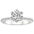 thumbnail image 1 of 4 Carat IGI Certified Round Shape Lab Grown Diamond Engagement Ring | 14K White Gold |Mereia Secret Halo Diamond Ring | FG-VS1-VS2 Quality Friendly Diamonds, 1 of 5