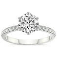 thumbnail image 1 of 4 Carat IGI Certified Round Shape Lab Grown Diamond Engagement Ring | 14K White Gold |Olivia Secret Halo Diamond Ring | FG-VS1-VS2 Quality Friendly Diamonds, 1 of 5