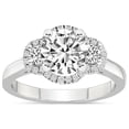 thumbnail image 1 of 4 Carat IGI Certified Round Shape Lab Grown Diamond Engagement Ring | 14K White Gold |Swirl Three Stone Halo Diamond Ring | FG-VS1-VS2 Quality Friendly Diamonds, 1 of 5