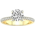 thumbnail image 1 of 4 Carat IGI Certified Round Shape Lab Grown Diamond Engagement Ring | 14K Yellow Gold |Amy Tapered Eternity Diamond Ring | FG-VS1-VS2 Quality Friendly Diamonds, 1 of 4