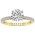 thumbnail image 1 of 4 Carat IGI Certified Round Shape Lab Grown Diamond Engagement Ring | 14K Yellow Gold | Claire Full Eternity Diamond Ring | FG-VS1-VS2 Quality Friendly Diamonds, 1 of 5