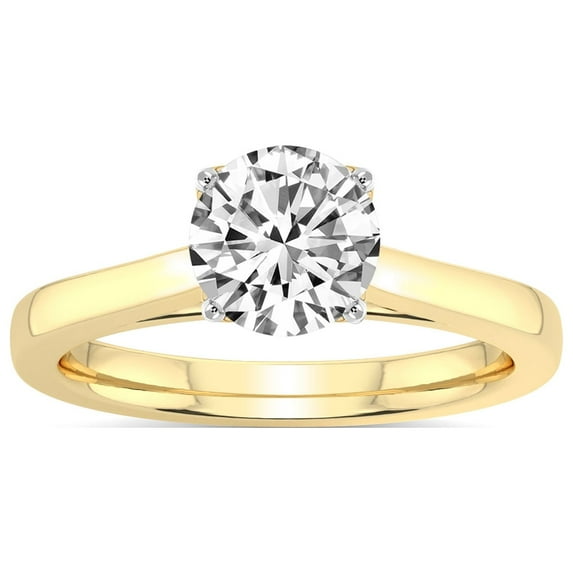 4 Carat IGI Certified Round Shape Lab Grown Diamond Engagement Ring | 14K Yellow Gold |Shye Petal Solitaire Diamond Ring | FG-VS1-VS2 Quality Friendly Diamonds