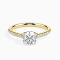 thumbnail image 1 of 4 Carat Luxurious IGI Certified Lab Grown Diamond Anniversary Ring Solid 10K Yellow Gold | Round Cut Solitaire with Accents Diamond Rings for Women | Size 10 Diamond-Capitals, 1 of 9