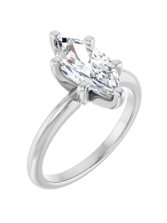 4 Carat Marquise Lab Grown Diamond Engagement Ring