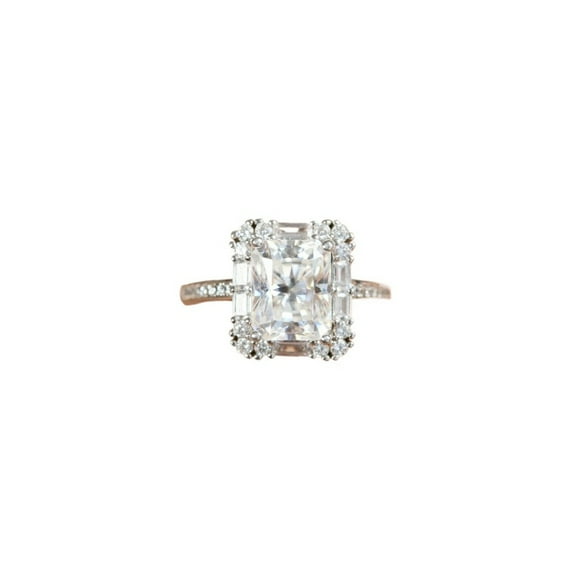 4 Carat Moissanite Rings for Women D Color VVS1 925 Sterling Silver Radiant Cut Moissanite Wedding Bands Lab Created Diamond Ring Simulated Diamond Promise Rings