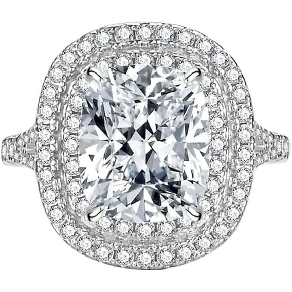 4 Carat Moissanite Wedding Ring Set for Bridal Set D-Color Clarity 18K Moissanite Rings for Women Simulated Diamond Promise Ring Fiancee Lab Grown Diamond Engagement Rings Lady