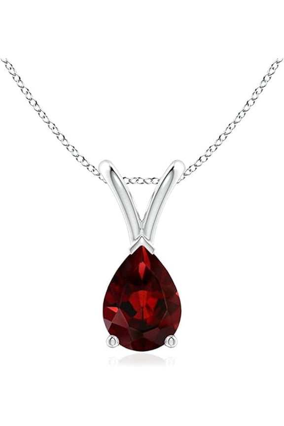 4 Carat Natural 925 Sterling Silver Pear Shape Red Ruby Gemstone Pendant for Women, Elegant Teardrop Birthstone Jewelry
