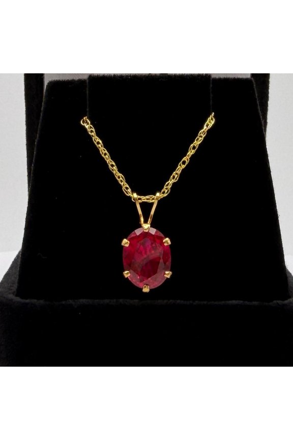4 Carat Natural Certifed 925 Sterling Silver Red Ruby Gemstone Pendant Woman Gift