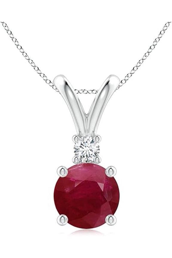 4 Carat Natural Certifed 925 Sterling Silver Red Ruby Gemstone Pendant Woman Gift