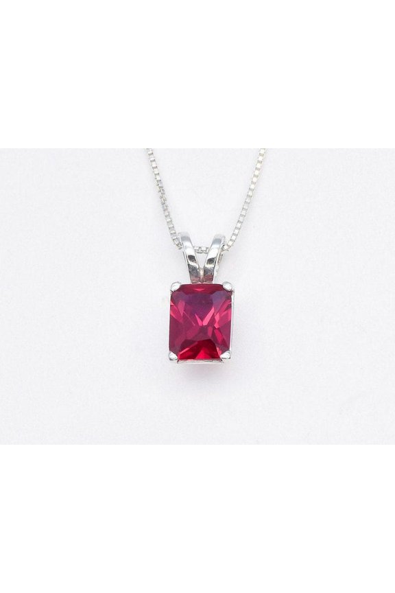 4 Carat Natural Certifed 925 Sterling Silver Red Ruby Gemstone Pendant Woman Gift