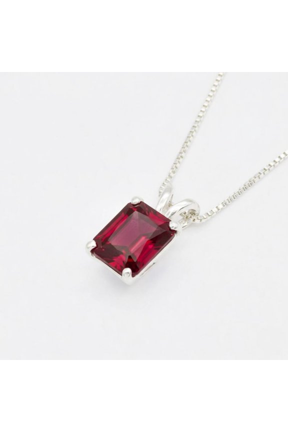 4 Carat Natural Certifed 925 Sterling Silver Red Ruby Gemstone Pendant Woman Gift