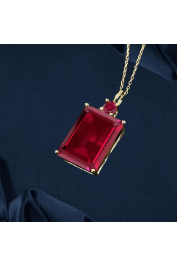 4 Carat Natural Certifed 925 Sterling Silver Red Ruby Gemstone Pendant Woman Gift