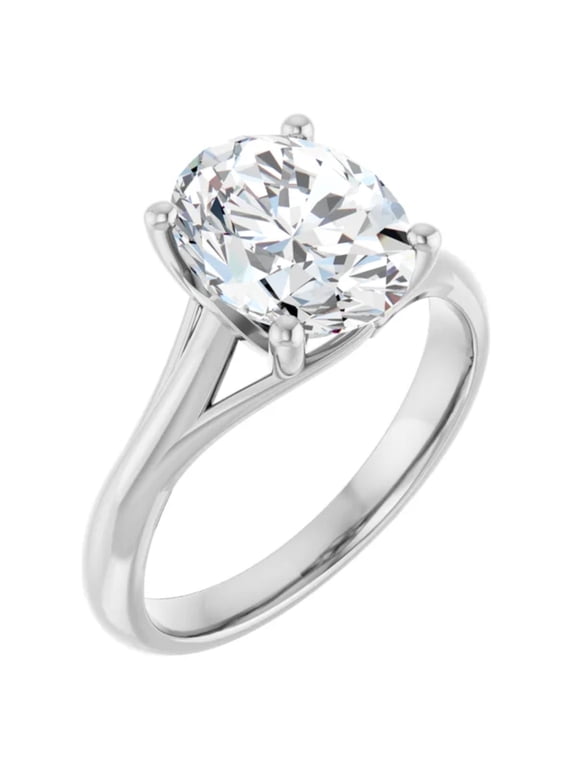 4 Carat Oval Lab Grown Diamond Engagement Ring