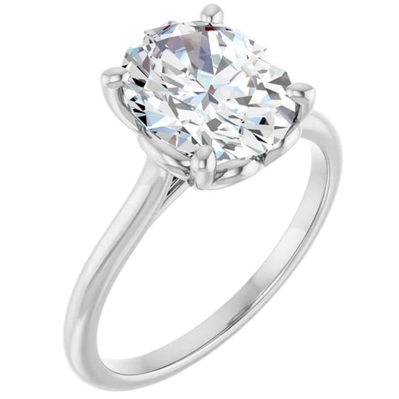 4 Carat Oval Lab Grown Diamond Engagement Ring