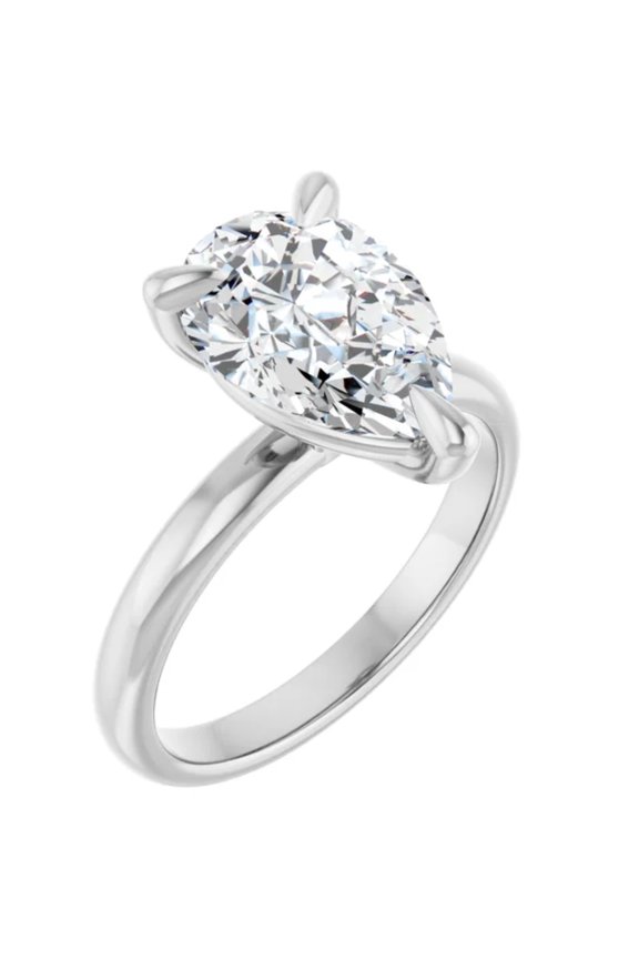 4 Carat Pear Lab Grown Diamond Engagement Ring