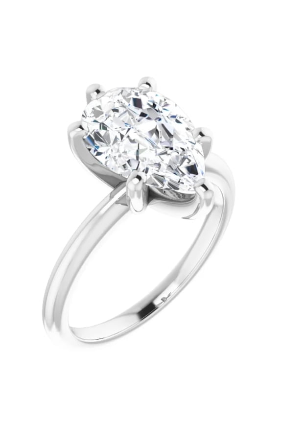 4 Carat Pear Lab Grown Diamond Engagement Ring