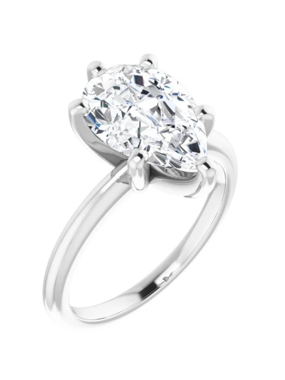 4 Carat Pear Lab Grown Diamond Engagement Ring