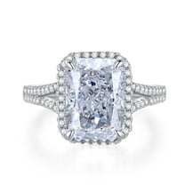 4 Carat Radiant Cut Engagement Rings CZ Wedding Promise Rings for Her Wedding Bands for Women S925 Sterling Silver Yellow/Pink Ring Gemstone Rings
