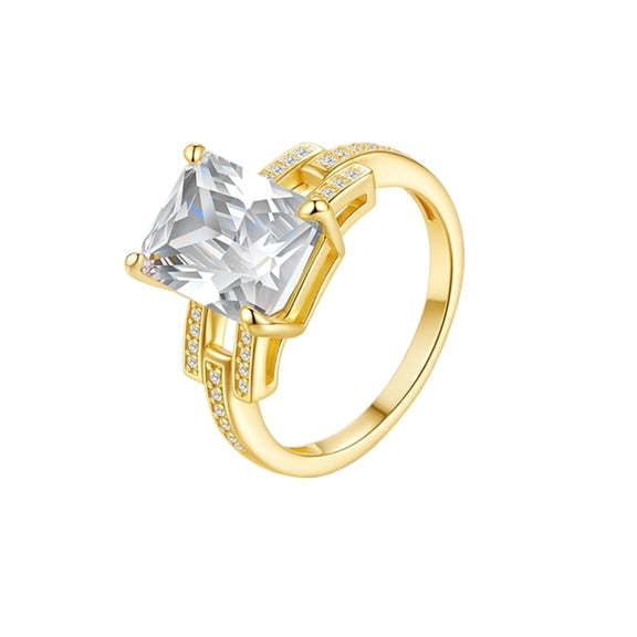 4 Carat Radiant Cut Moissanite Engagement Rings for Women D Color VVS1 Clarity Gold Wedding Ring Anniversary Rings 925 Sterling Silver Ring Size 5-9
