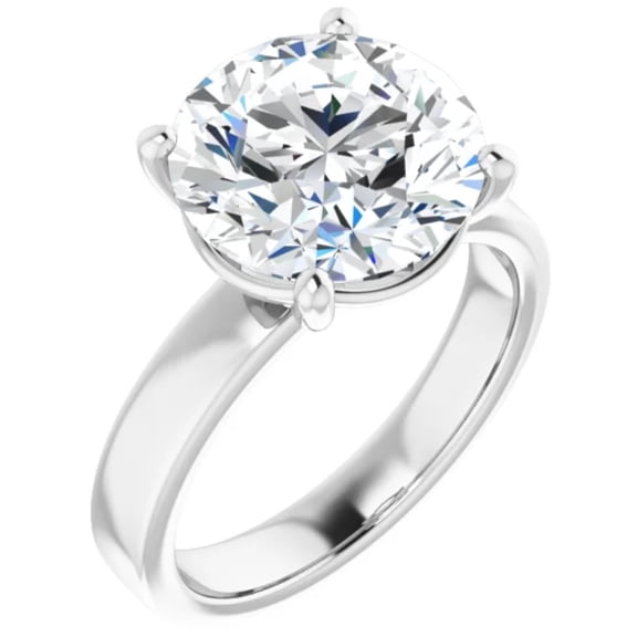 4 Carat Round Lab Grown Diamond Engagement Ring