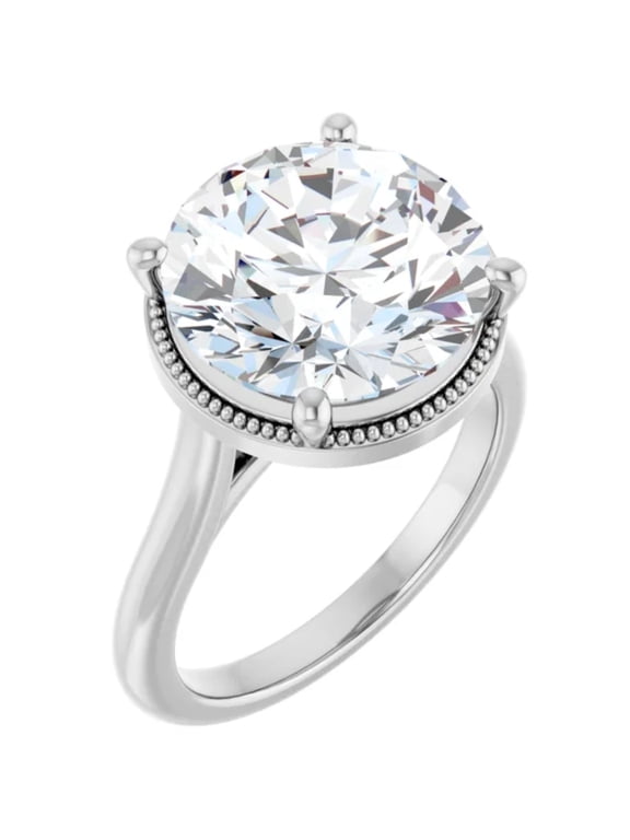 4 Carat Round Lab Grown Diamond Engagement Ring
