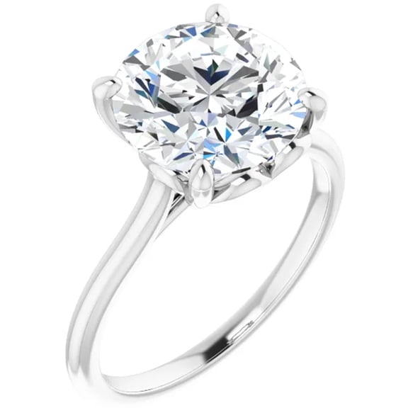 4 Carat Round Lab Grown Diamond Engagement Ring