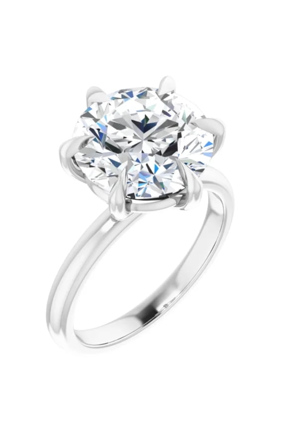 4 Carat Round Lab Grown Diamond Engagement Ring
