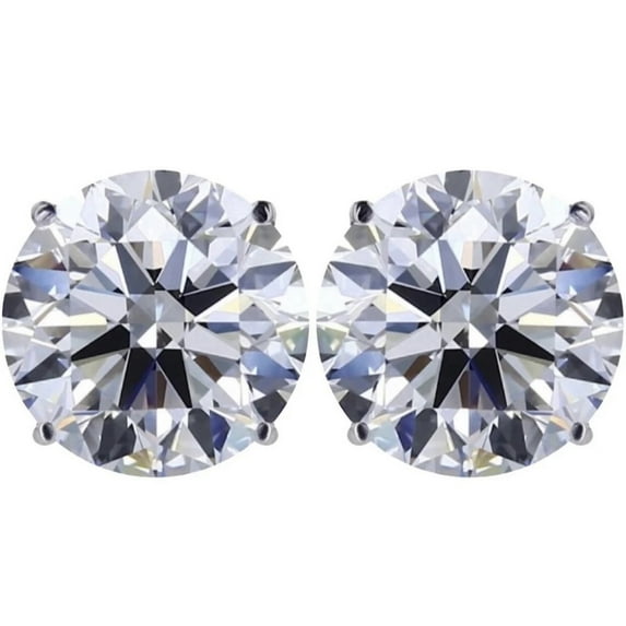 4 Carat VVS Real Lab Grown Moissanite Diamond Round 2 Stud Earrings 925 GRA