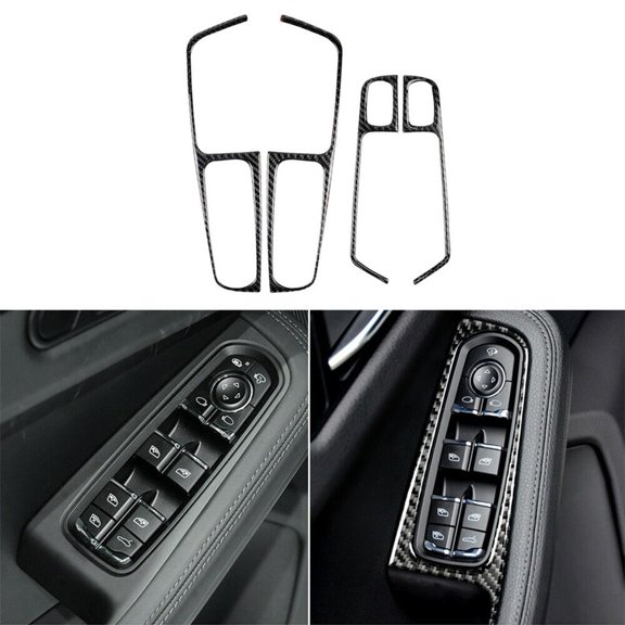 4 Carbon Fiber Glass Lift Switch Button Panel Trim for Macan 2014-2021