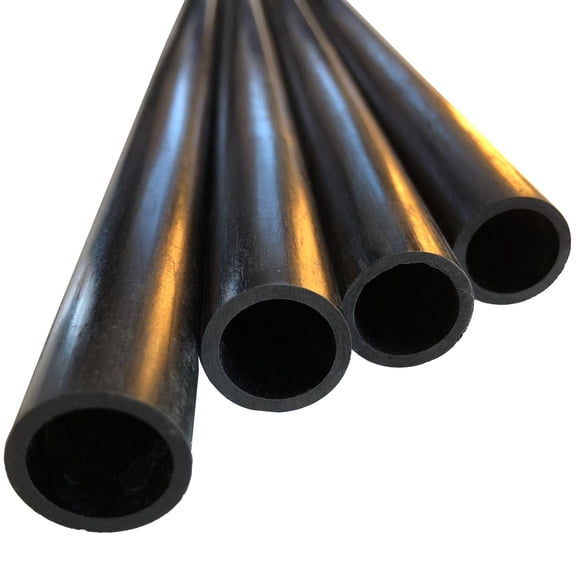 4 Carbon Fiber Tubes - 8mm x 6mm x 500mm - 3K Roll Wrapped