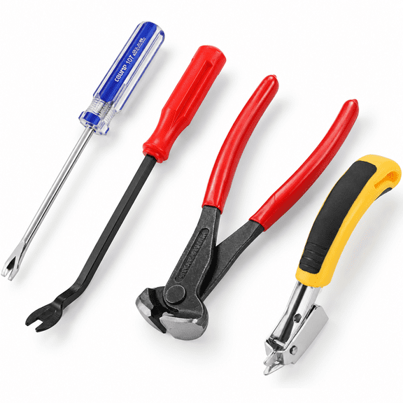 4 Carpet Staple Remover Tools Heavy Duty Puller With End Plier Tack Lifter Tool For Removing Staples Onniture Floor Wood Case Car