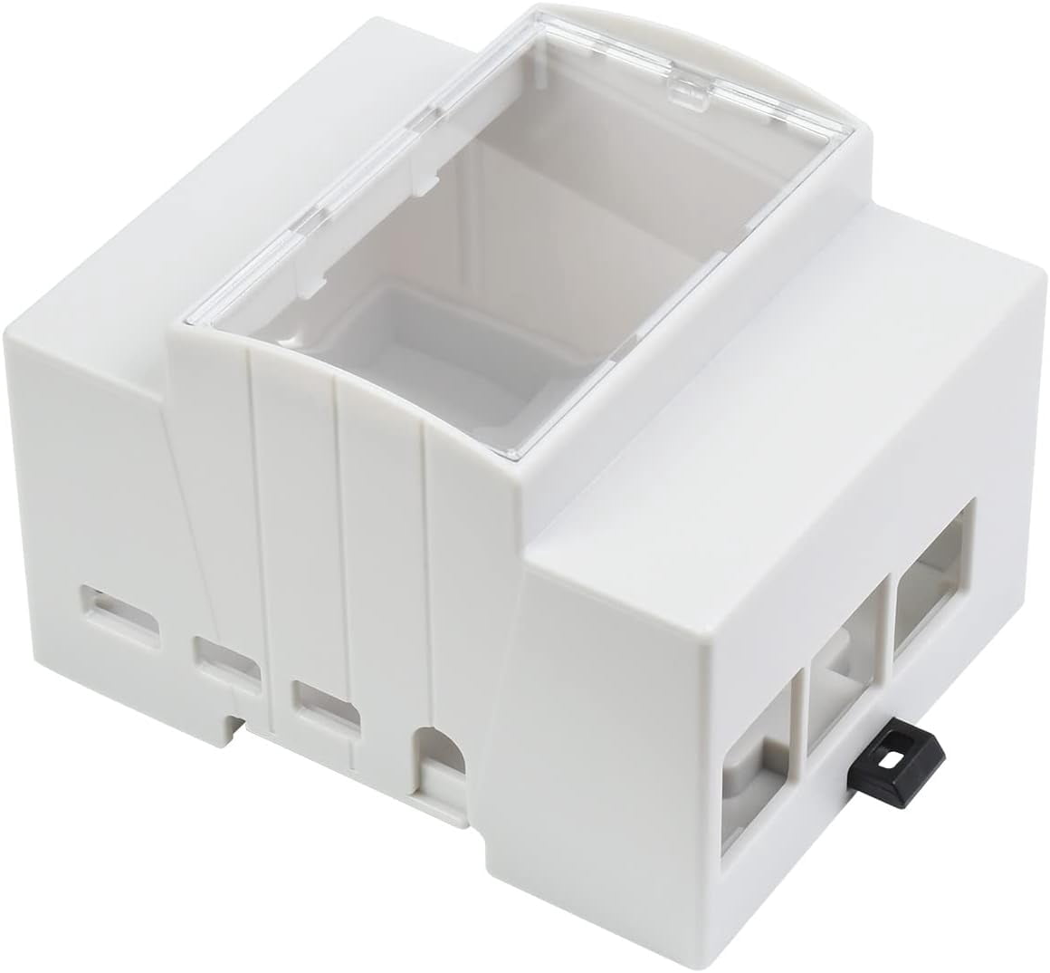 4 Case, DIN Rail ABS Case, Clear Top Window, Large Inner Space, Compatible with Various HATs