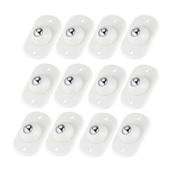 4 Casters with Stem Self Adhesive Mini Caster Wheels Stem Casters Roller Bearing 360° Rotation Wheel Sticky Pulley For Trash Can Storage Box Small Furniture (12 White Swivel)