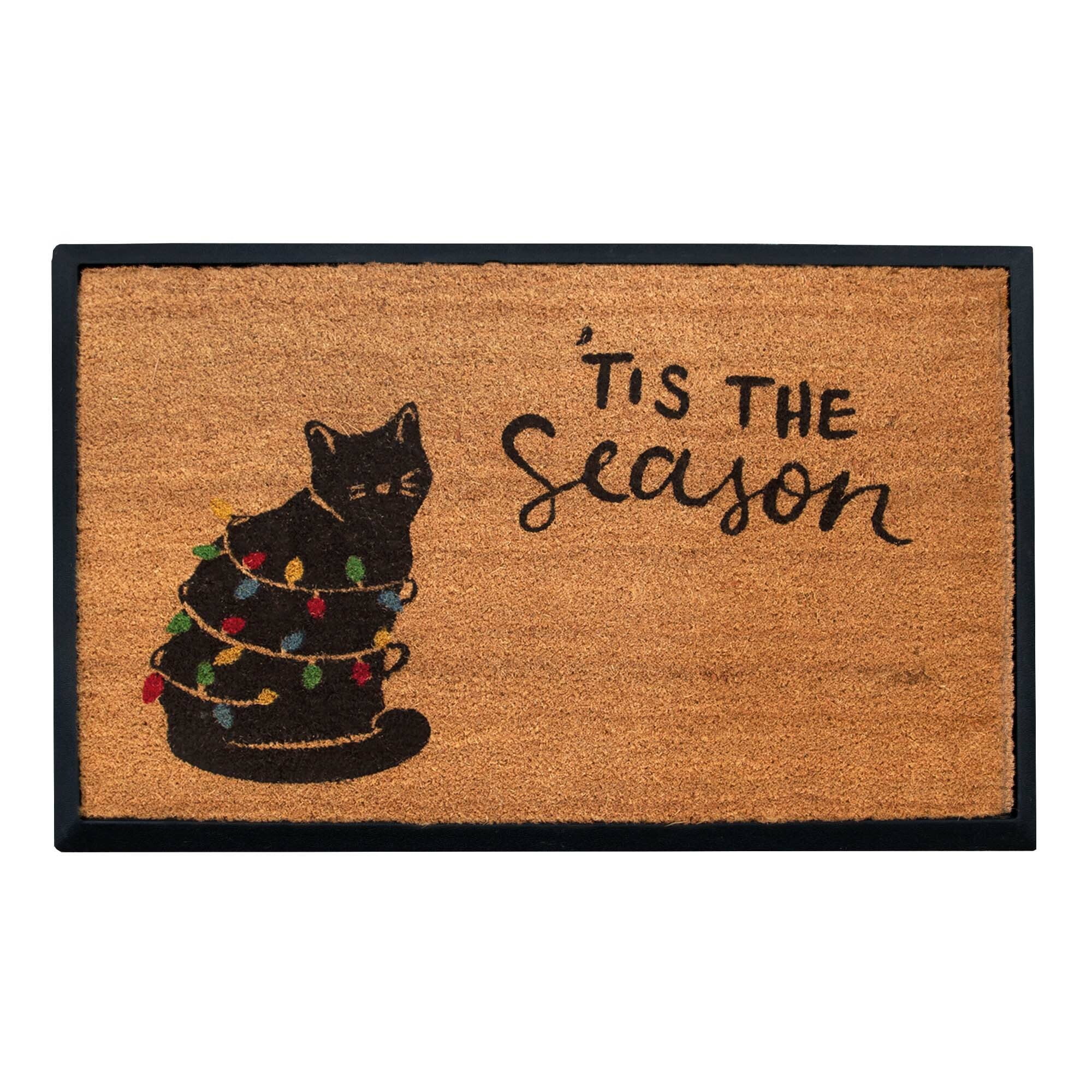 4 Cats & Dogs: Convertible 27 x 39" Entrance Mat, Christmas & Cat (Includes Rectangle Core & Frame)