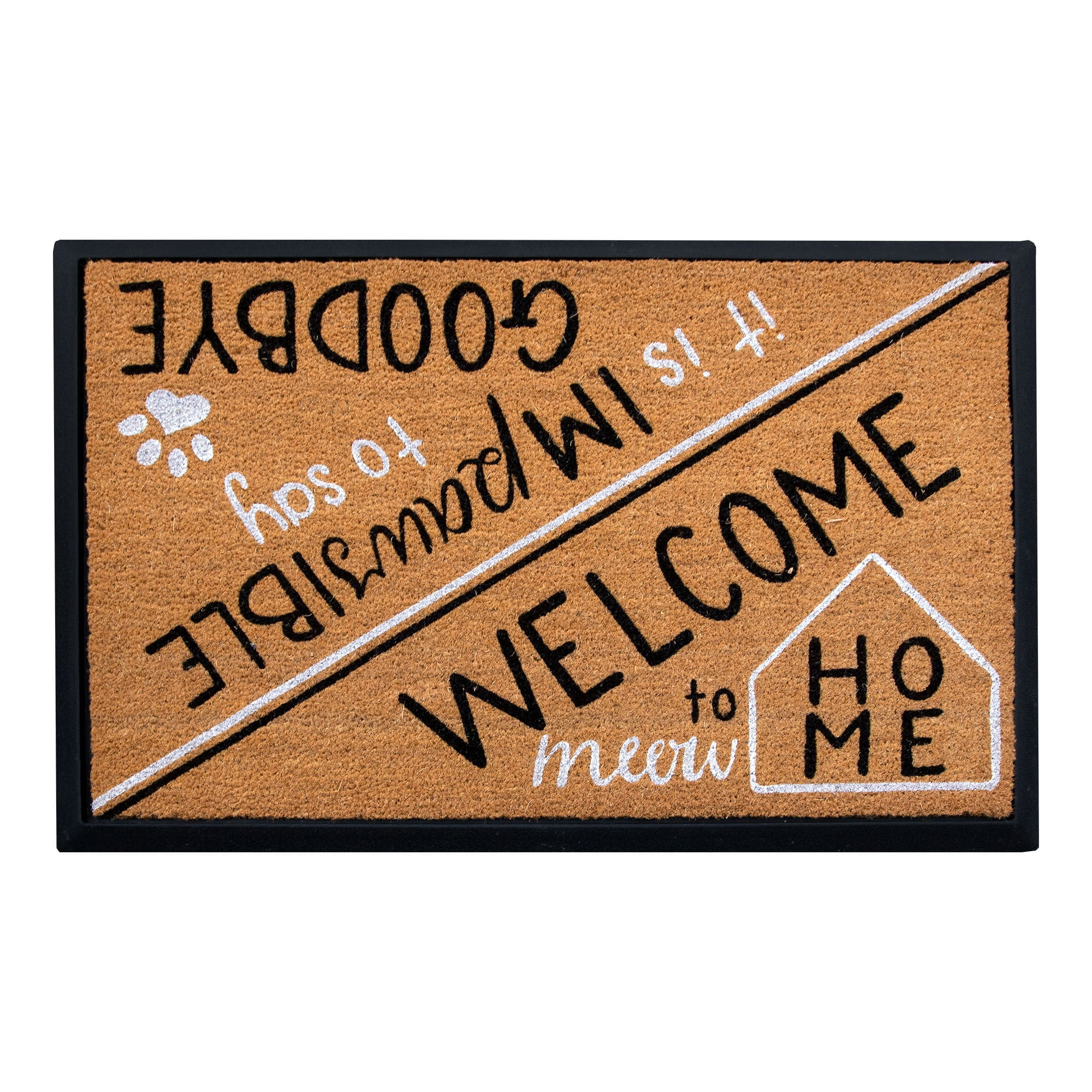 4 Cats & Dogs: Convertible 27 x 39" Entrance Mat, Hello & Goodbye (Includes Rectangle Core & Frame)