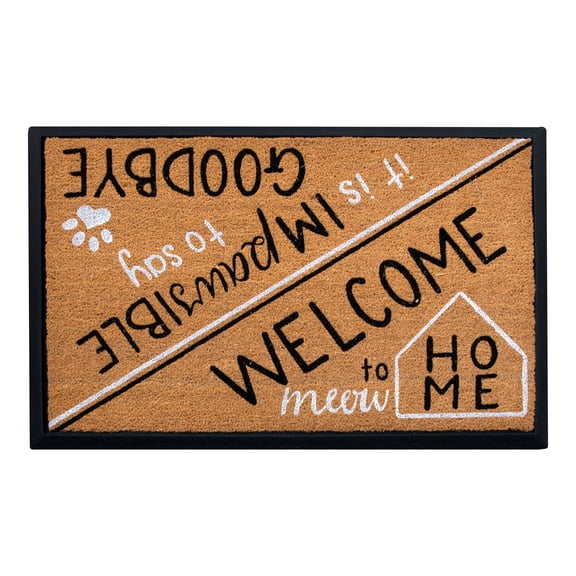 4 Cats & Dogs: Convertible 27 x 39" Entrance Mat, Hello & Goodbye (Includes Rectangle Core & Frame)