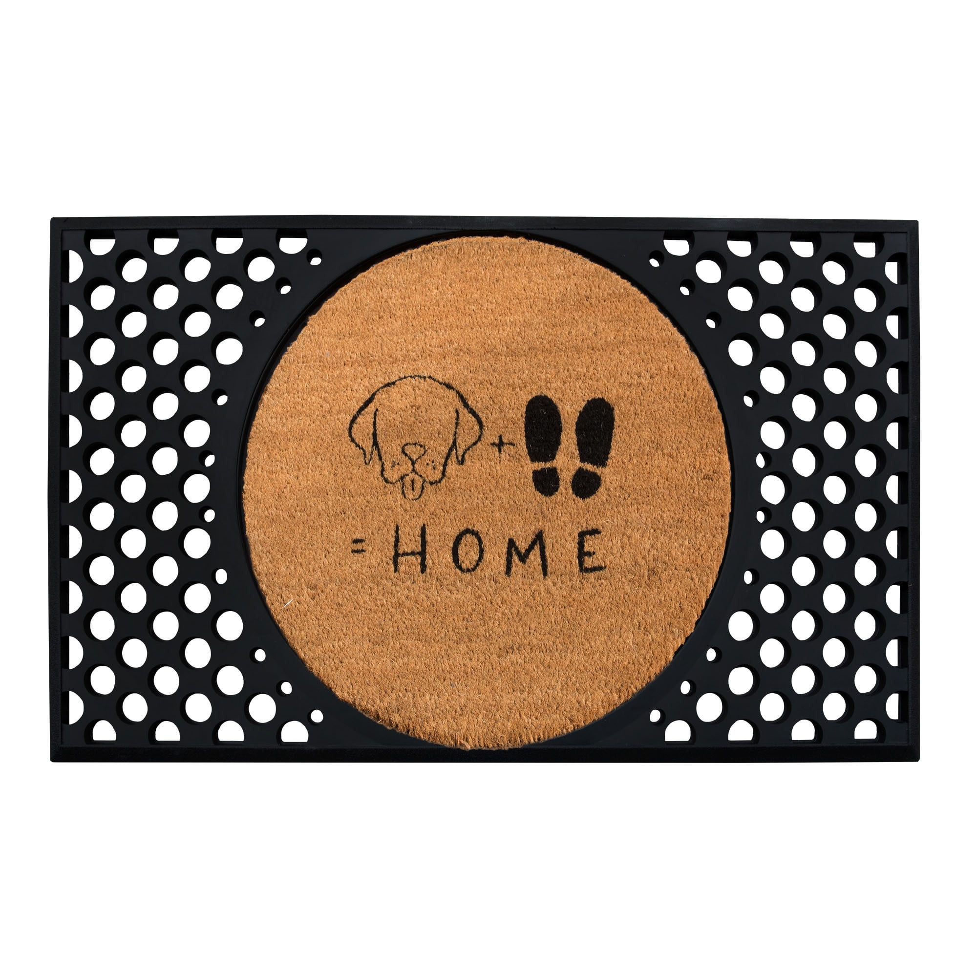 4 Cats & Dogs: Convertible 27 x 43.5" Entrance Mat, Dog Feet & Home (Includes Round Core & Frame)