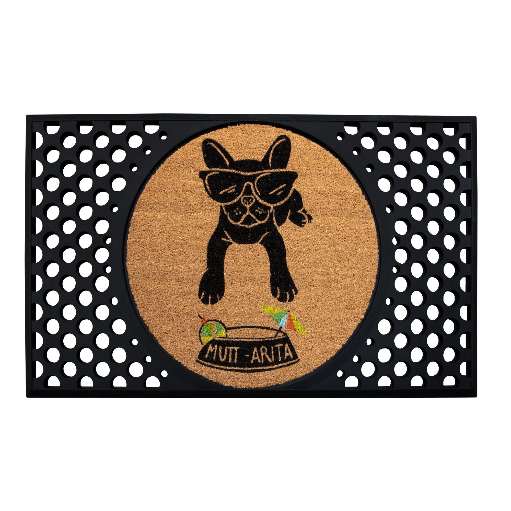 4 Cats & Dogs: Convertible 27 x 43.5" Entrance Mat, Muttarita (Includes Round Core & Frame)