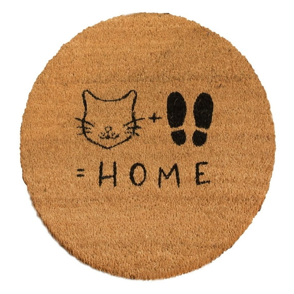 4 Cats & Dogs: Round Core Refill 24x24" Convertible Entrance Mat, Cat Feet & Home